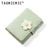 Versión Coreana Cartera Corta Fresca y Sencilla para Mujer 70% de descuento de Moda Ranuras Múltiples para Tarjetas Lindo Flor Pequeña Cartera de PU