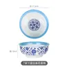 Cuenco de Porcelana Azul y Blanco para Fideos de Res de Lanzhou, Cuenco para Sopa, Cuenco Cónico, Cuenco para Fideos Caracol, Cuenco para Fideos con Salsa Frita, Cuenco Comercial para Fideos, Cuenco para Fideos con Salpicaduras de Aceite