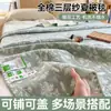 Colcha de Gasa de Tres Capas de Algodón Puro Clase A para Aire Acondicionado, Colcha Refrescante de Verano, Manta de Gasa 100% Algodón Individual para Niños, Colcha Tipo Toalla, Lavable a Máquina