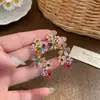 Nuevos Pendientes de Flor Coloridos Dopamina, Clips para Hélice Auricular, Pendientes de una Sola Pieza, Diseño Único, Pendientes Exagerados de Alta Gama