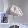 Boina Japonesa Retrô Simples Versátil para Mulheres Inverno Elegante Temperamento Chapéu Abóbora Letra Pequena Etiqueta Temperamento Chapéu de Pintor
