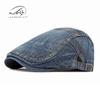 Boina delgada transpirable de primavera y verano para hombre, sombrero de pintor artístico retro británico, sombrero casual de mezclilla lavada para mujer