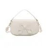 Bolsas da Moda Deste Ano 2026 Primavera Nova Moda Elegante Bolsa de Ombro Transversal com Laço e Pérola, Bolsa Quadrada Pequena Chique