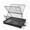 Estante de cocina plegable con drenaje para platos, escurridor de encimera para tazones y platos, estante multifuncional para el hogar, estante para utensilios