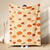Manta Polar de Franela con Estampado de Calabaza Hoja de Arce Acción de Gracias Otoñal Festival de la Cosecha Calabaza de Dibujos Animados Manta para Siesta Personalizada