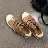 Versión de Cuero Suave~Estilo Europeo Retro Velcro Zapatos Casuales de Tabla Mujer 2026 Otoño Nuevo Zapatos Blancos Sucios Envejecidos Comercio Exterior