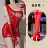 Ropa Interior Sexy e Interesante, Popular en Comercio Exterior Malla Transparente Roja Ajustada de una Pieza que Cubre la Cadera Estilo Princesa