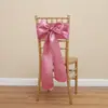 Suprimentos para Casamento: Fitas de Cetim Seladas nas Bordas, Flores Decorativas Verdes e Roxas para Encosto de Cadeira, Capas Elásticas para Cadeira, Laços