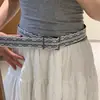 Nuevo Estilo Coreano Estilo Ins Cinturón de Encaje Gris Versátil Decorativo para Falda Diseño de Nicho de Gama Alta Cinturón