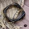 Pulsera de Resina Degradada para Mujer, Pulsera Ancha con Patrón de Mármol Semitransparente Irregular, Joyería Geométrica Exagerada Vintage para Apilar