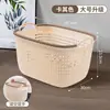 Cesta de armazenamento de mesa de imitação de rattan para uso doméstico, organizador de itens diversos para banheiro, cesta de plástico para lanches de cozinha e sala de estar