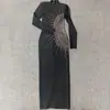 Vestido Feminino Transfronteiriço Estilo Europeu e Americano Moda Malha Transparente Slim Elegante Bandagem Vestido de Festa Vestido