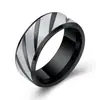 Deseo Anillo Doble Biselado Flor Twill Mate para Pareja Simple de Arco Interior de 8 mm Nuevo Europeo y Americano Amazon Venta al por Mayor