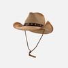 Sombrero de vaquero occidental para hombres y mujeres, sombrero de caballero vintage de nicho, sombrero de paja para exteriores de primavera y verano.