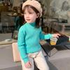 Suéter de Otoño para Niñas 2026 Elegante Suéter de Punto de Cuello Alto para Niños Suéter para Niños Pequeños Camiseta Base para Niñas