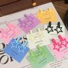 Candy Color Metal Star Hairpin Frente Feminina Fringe Clip Sweet Hairpin Cabelo quebrado Duckbill Clip Headwear Verão