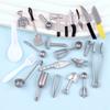 Mini utensilios de cocina de simulación, pala, vajilla, cuchillo y tenedor, cuchara, accesorios de resina, micropaisaje DIY, decoración de casa de muñecas en miniatura