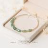 Pulsera de plata 925 para mujer, pulsera de jade dulce, personalidad, pulsera de cuentas redondas de jade, joyería para pulsera, venta al por mayor S1448
