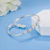 Nueva Pulsera de Cuentas de Transferencia de Nueve para Mujer, Pulsera Simple Sansheng Iii Plateada para Mujer, Exquisito Fabricante Mayorista de Joyería de Bolas