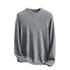 Suéter de cachemira con cuello redondo para hombre, camisa plana y gruesa, suéter holgado coreano de mediana edad, otoño e invierno de 2024