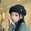 Boina de Mezclilla Nueva Otoño 2025 para Mujer Versión Coreana Circunferencia de Cabeza Grande Sencilla Versátil Adelgazante Sombrero de Artista Pintor Tendencia