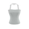 9257-Estilo Europeo y Americano Sexy Top de Tubo de Encaje para Mujer 2025 Nuevo Sexy Ajustado Halter Top Básico