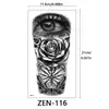 Serie Zen Tatuajes Temporales Pequeños de Brazo Completo Flores Letras Patrón Liso Pegatinas de Tatuaje Pegatinas en Stock Tatuaje
