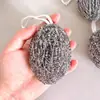 Bola de Limpeza de Fio de Aço Cantaloupe Específica para Cozinha Bola de Limpeza Doméstica para Lavar Louça Escova de Fio de Aço Inoxidável Bola de Limpeza de Panela de Aço Inoxidável