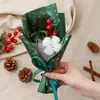 Ramo de algodón de frutas rojas de Navidad seco al por mayor decoración de regalo hecho a mano DIY caja de regalo con flores Regalo de Navidad para novia