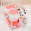 Novos fofos panda hambúrguer ornamentos de óleo acrílico garrafa de areia movediça chaveiro pingente de bolsa pequenos presentes atacado