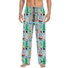 Pantalones de pijama casuales con cordón para hombre y mujer con estampado de dibujos animados para parejas, pantalones caseros personalizables