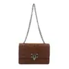 Bolsa Feminina Texturizada Retrô Estilo Coreano, Nova Moda Bolsa Quadrada Pequena com Corrente, Moderna e Estilosa, Bolsa Simples para Ombro ou Axila para o Dia a Dia