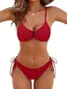 Novo Biquíni Europeu e Americano de Comércio Exterior Sexy Cor Sólida Cross-border bijini Atacado de Moda Praia Amazon