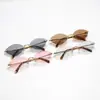Gafas de sol que cambian de color, sin montura, unisex, moda transfronteriza, gafas de sol con forma de diamante, gafas de alta gama, gafas poligonales retro