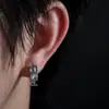 Pendientes Cuadrados Geométricos de Zirconia para Hombre, Pendientes Versátiles de Lujo Ligero y Gama Alta para Mujer, Clips para Orejas Sencillos de Nicho, Accesorios de Joyería