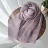 Bufanda de lino larga y lisa para mujer, estilo japonés, artística, de seda otoñal, chal de lino y seda para todo tipo de combinaciones.