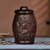 Latas de Ébano Estilo Chino Estilo Retro Latas de Té Madera Madera Maciza Latas de Almacenamiento para el Hogar Té a Granel Caja de Té Universal