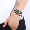 Venda Direta de Fábrica Pulseira de Couro 12 Constelações Europeia e Americana Multicamadas Trançada DIY Pulseira de Couro para Casal Pulseira de Couro Estrelada