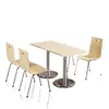 Juego de mesa y sillas para comida rápida, bar de snacks, tienda de fideos, cafetería escolar para estudiantes, comedor de empresa, comedor de fábrica, mesa y sillas de comedor de acero inoxidable