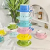 Taza de Café y Platillo de Porcelana Fina estilo Europeo Popular en Internet Color Sólido Simple Exquisita Taza para Té de la Tarde Juego de Té Creativo para el Hogar Regalo de Vacaciones