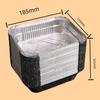 Plato de papel de aluminio rectangular, plato de papel para barbacoa, recipiente grueso, para llevar, para uso comercial, para hornear en el hogar, caja de aluminio desechable para hornear
