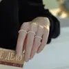 Anillo Plano Versátil de Moda Anillo de Perla Artificial Anillo para el Dedo Índice de Mujer Anillo de Cordón Elástico con Cuentas Ajustable Joyería para el Dedo