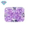 Gema Huagang 9A, corte rectangular con chaflán, flor de hielo, circón morado, diamante de alto carbono, circón octogonal pequeño, piedra desnuda de circonita cúbica