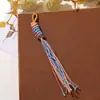 Colgante de Hilo de Algodón con Borla Arcoíris Brillante y Etéreo para Bolsos, Llaveros, Lanyards de Teléfono para Coche, Decoración