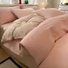 Conjunto de colcha escovada 100% algodão para outono e inverno, lençol e colcha de algodão puro, conjunto de três peças para dormitório estudantil