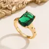 Anillo Cuadrado de Cobre con Circonita para el Día de San Valentín, Transfronterizo, Simple y Elegante, Anillo de Lujo Ligero de Moda y Tendencia, Venta al por Mayor