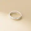 Anillo de Plata Pura 999 Nalan Exquisito y Sencillo Diseño Estilo Ins Cruz Letra Inglesa Anillo de Pareja R03443
