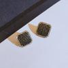 Brincos de Prata 925 com Agulha Design Quadrado Diamante Estilo Europeu e Americano Brincos Elegantes Simples Brincos de Socialite Novo 2021