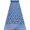 Tela Suiza Poliéster-Algodón Bordado Floral Hueco Encaje de Pedrería Tela para Vestidos y Vestidos de Novia