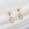 Aretes de tuerca de plata esterlina 925 elegantes lindos aretes de tuerca de mariposa joyería de plata para mujer aretes de moda coreana aretes de tuerca